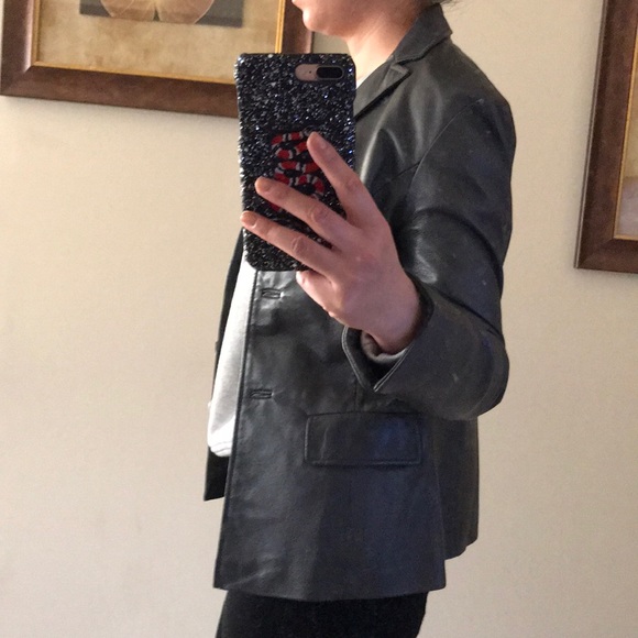 Vintage grey Leather jacket - Picture 8 of 9